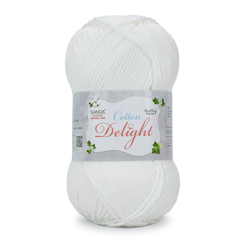 Cotton Delight Knitting Yarn - COD001 - White