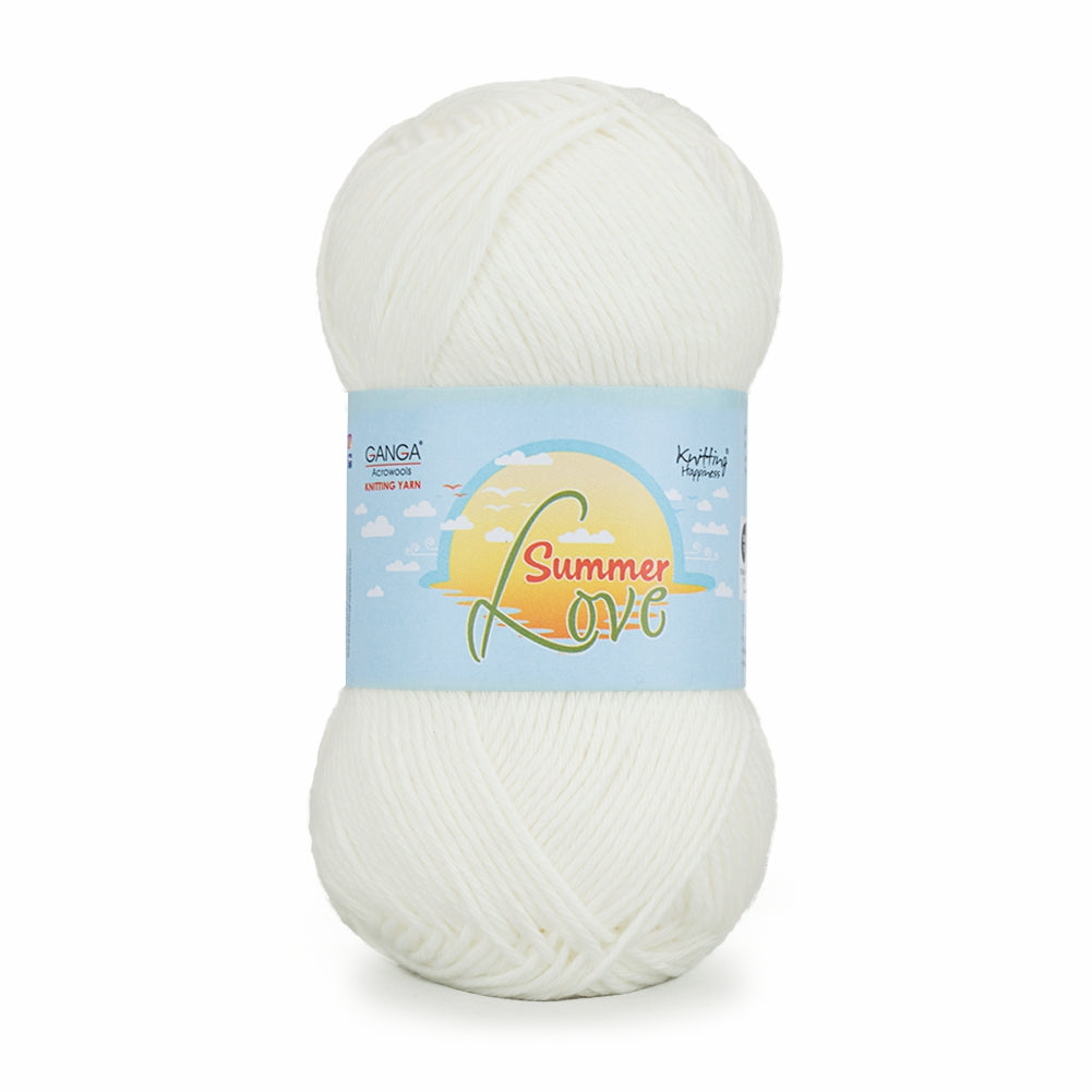 Summer Love Knitting Yarn 50g - Natural White