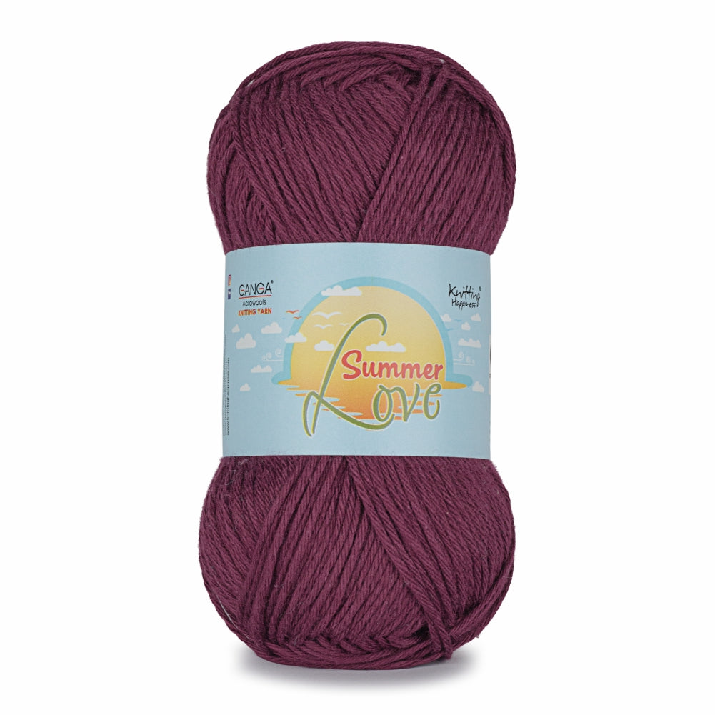 Summer Love Knitting Yarn 50g - Burnt Crimson