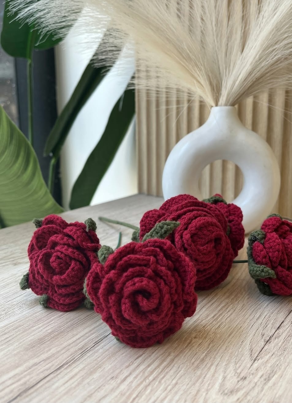 Crochet Red Rose 