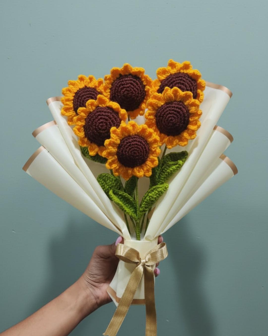 Crochet Sunflower Bouquet