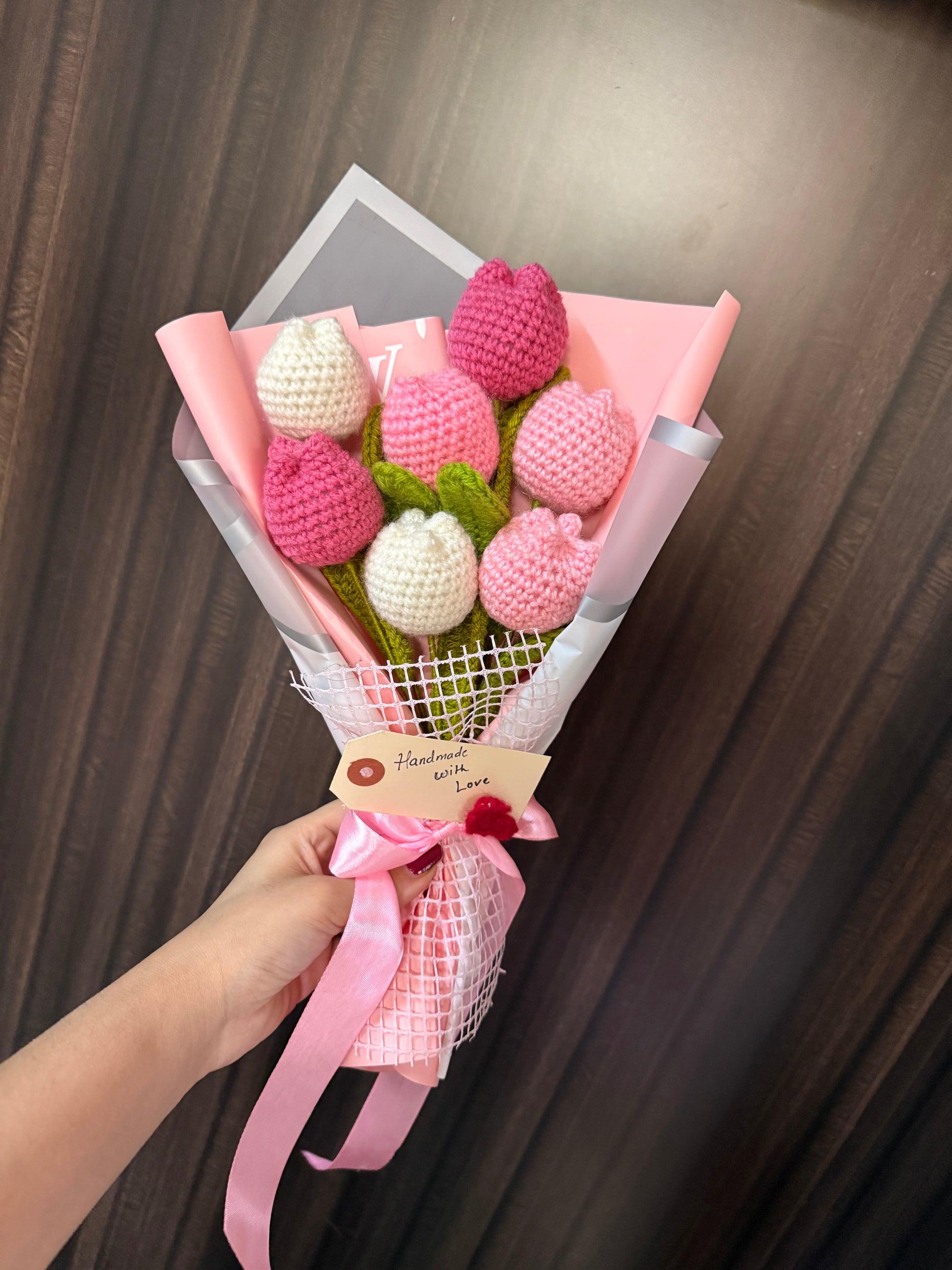 Handmade Crochet Tulip Bouquet